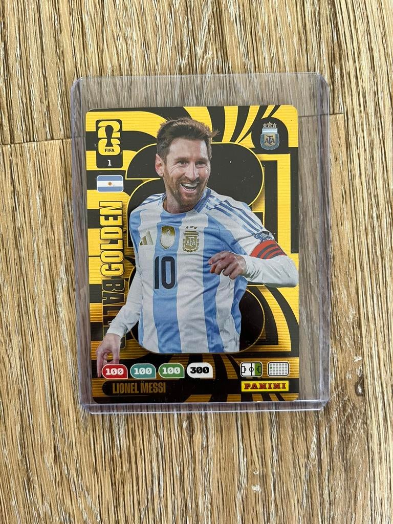 Golden baller Lionel Messi FIFA Adrenalyn XL Panini WK 2026, Ophalen of Verzenden, Zo goed als nieuw, Buitenlandse clubs, Poster, Plaatje of Sticker