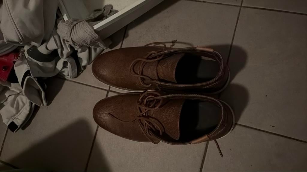 Mooie nette beige Q1905 heren schoenen maat 43, Ophalen of Verzenden, Zo goed als nieuw, Overige kleuren