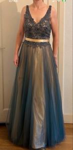 Prachtige Luxuar galajurk trouwjurk maat 38 - 40, Maat 38/40 (M), Galajurk, Blauw, Ophalen of Verzenden