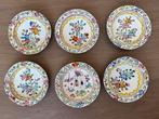 Set van 6 handgeschilderde decoratieve schoteltjes, Antiek en Kunst, Ophalen of Verzenden
