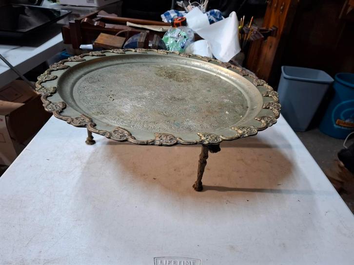 Antieke decoratieve dienblad op pootjes Marokkaanse, Antiek en Kunst, Antiek | Schalen, Ophalen