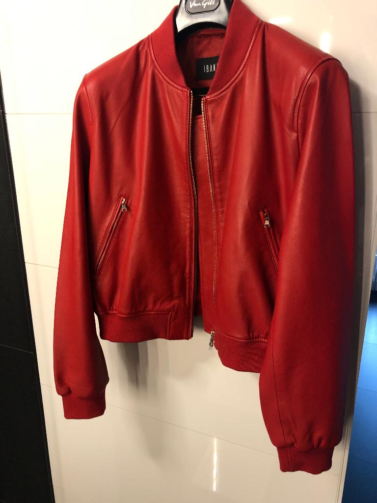 IBANA ROOD LEREN BOMBER JACK 42, Verzenden, Maat 42/44 (L), Nieuw, Rood