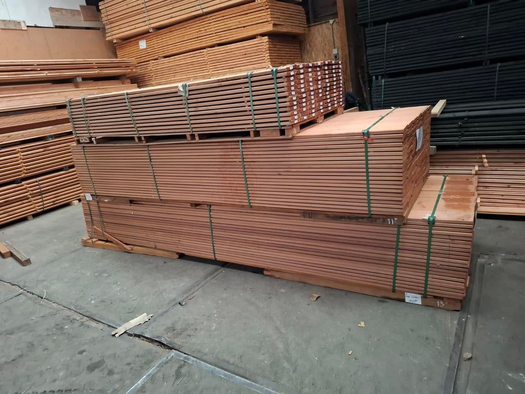 Hardhout vlonderplanken 335 cm kapur bezorgen mogelijk, Ophalen, Planken, Nieuw, Hardhout