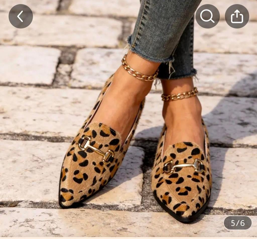 Damesschoen, loafers, luipaardprint maat 40 eu, Kleding | Dames, Schoenen, Ophalen of Verzenden, Bruin, Instappers