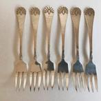 6x verzilverde gebaksvorkjes vorkjes - Gero - Art Deco, Ophalen of Verzenden