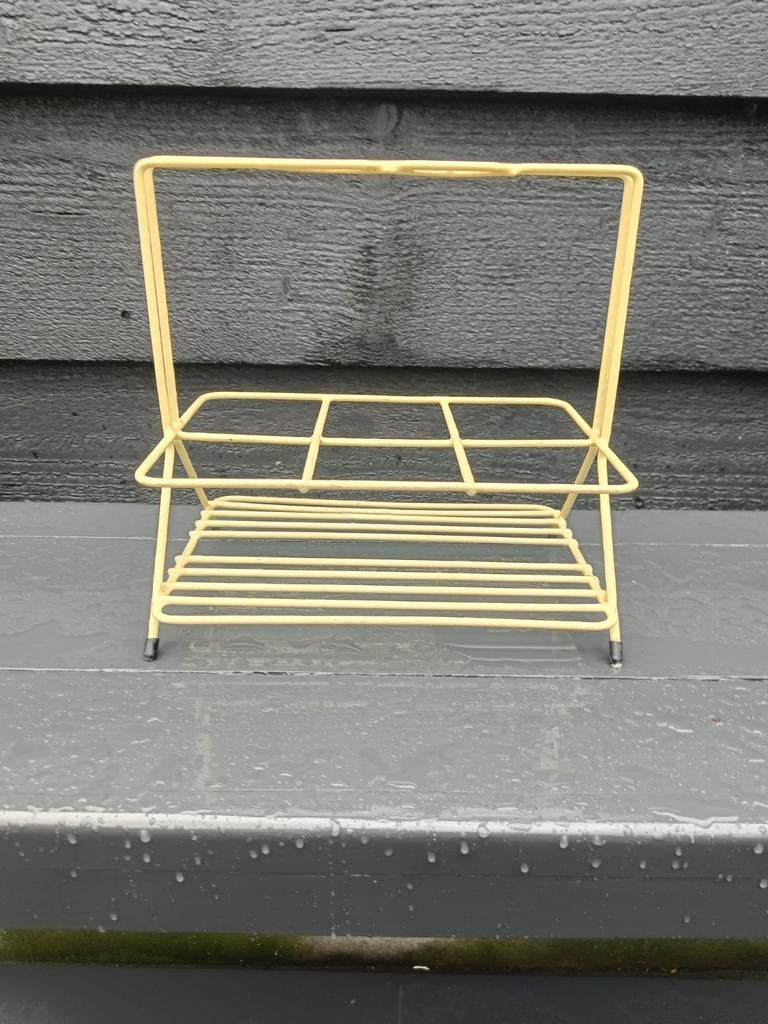 Vintage flessenrek voor 6 flessen uit de jaren 50 / 60., Antiek en Kunst, Curiosa en Brocante, Ophalen of Verzenden