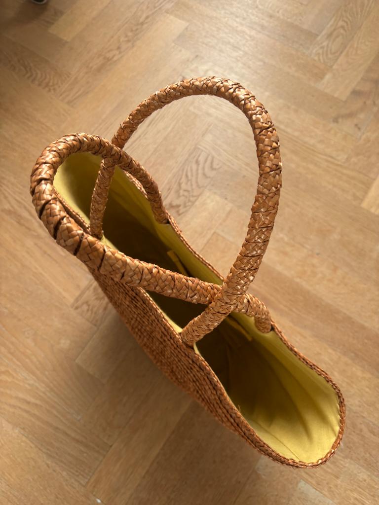 Strandtas riet, Sieraden, Tassen en Uiterlijk, Tassen | Damestassen, Ophalen, Gebruikt, Bruin, Overige typen