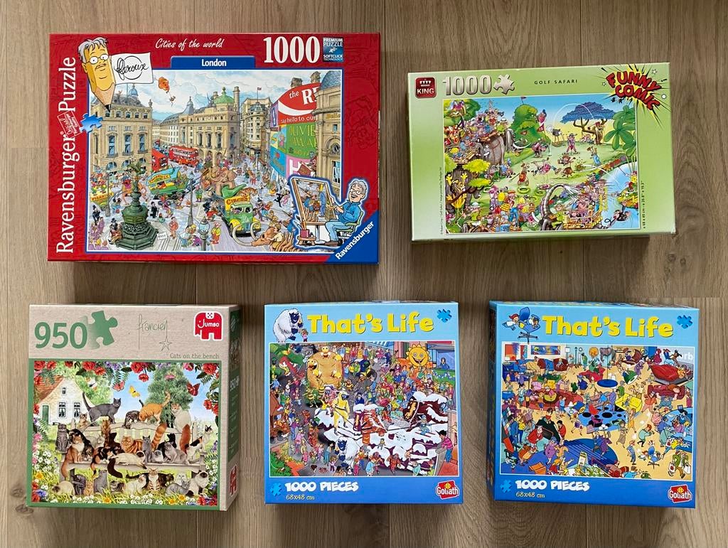 5 hele mooie puzzels bieden, Ophalen of Verzenden, 500 t/m 1500 stukjes, Zo goed als nieuw