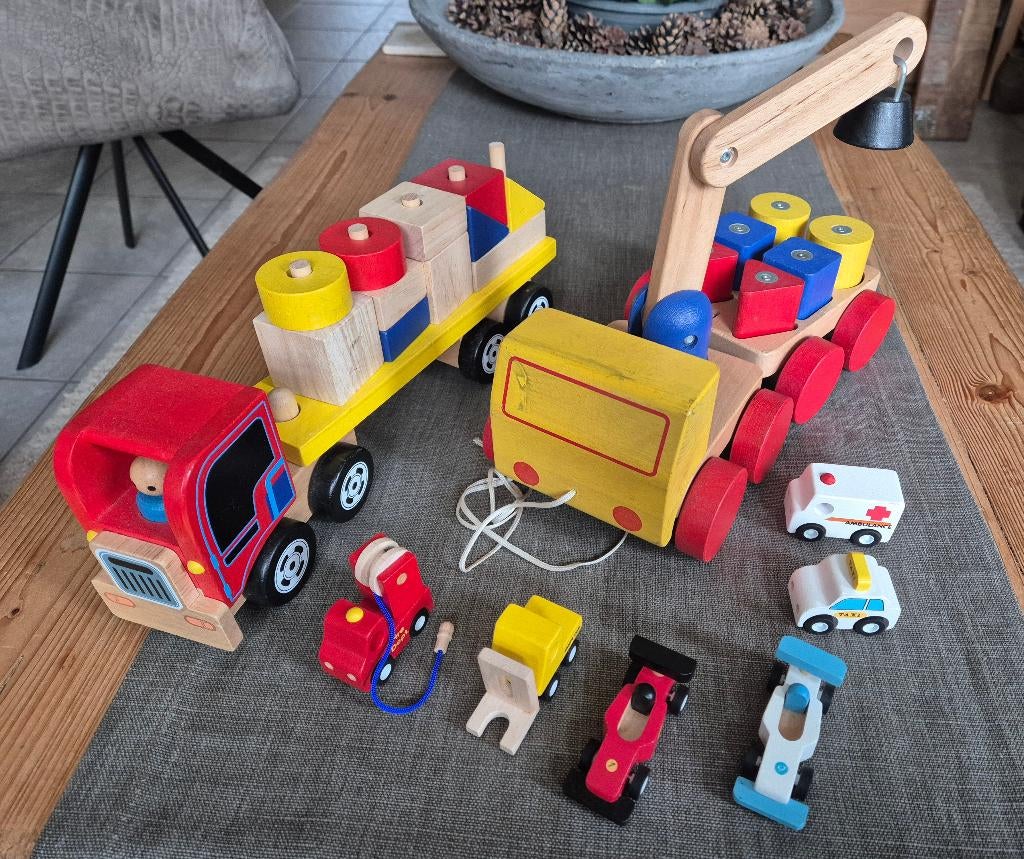 Houten speelgoed auto's, Ophalen of Verzenden, Gebruikt, Overige typen