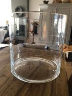 Grote glazen cilinder vaas met lucht bellen, Huis en Inrichting, Overige kleuren, Ophalen of Verzenden, Minder dan 50 cm, Glas