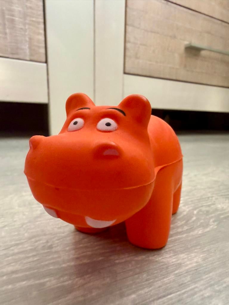 Hippo CMS Oranje nijlpaard speelgoed stress bal, Ophalen of Verzenden, Gebruikt, Jongen of Meisje