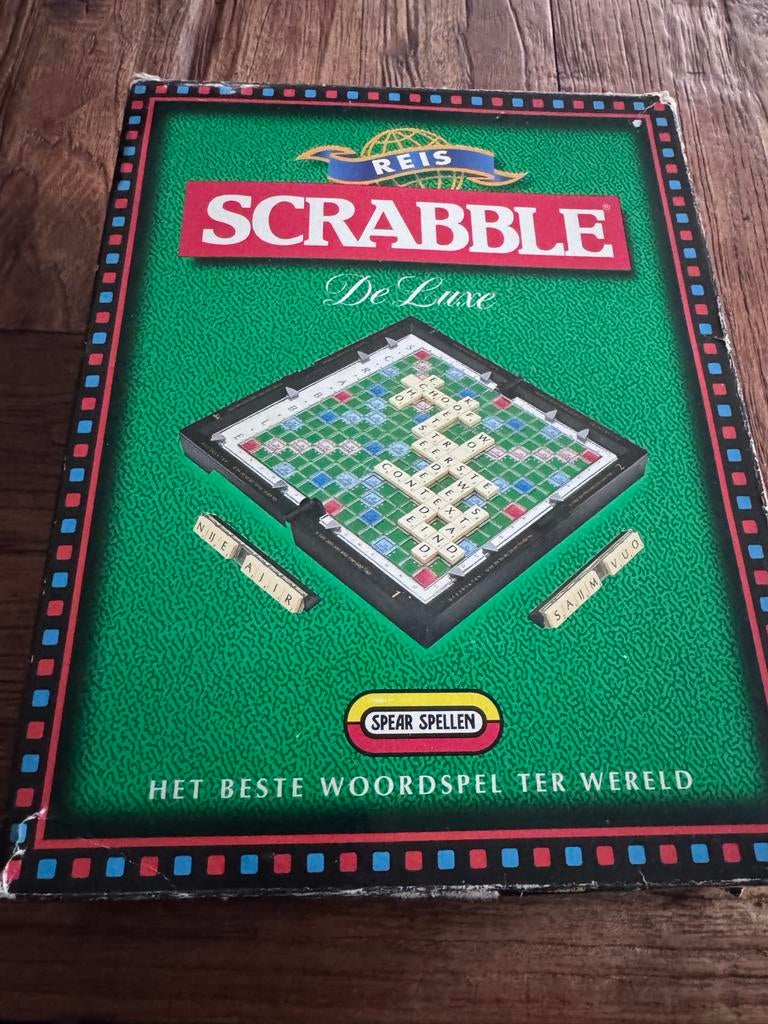 Scrabble De Luxe Reisspel, Hobby en Vrije tijd, Ophalen of Verzenden, Zo goed als nieuw, Reisspel