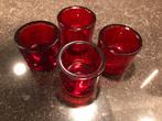 Waxinelichthouders 4 stuks. Nieuw., Huis en Inrichting, Woonaccessoires | Kandelaars en Kaarsen, Ophalen of Verzenden, Nieuw, Rood
