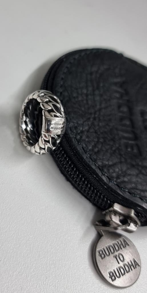 Buddha to Buddha Ben ring emaille zwart maat 17, Zwart, Ophalen of Verzenden, Zo goed als nieuw, 17 tot 18