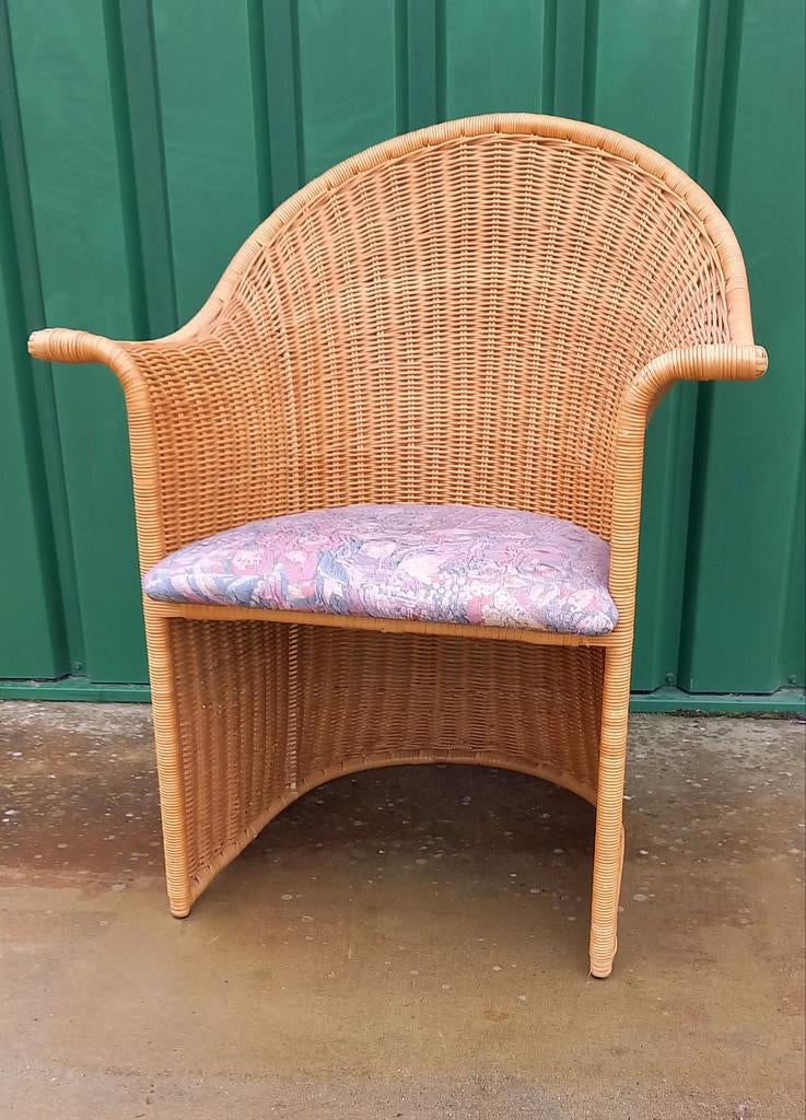 Rotan/rieten fauteuil, stoel Luit van der Helm, topdesign, Antiek en Kunst, Ophalen