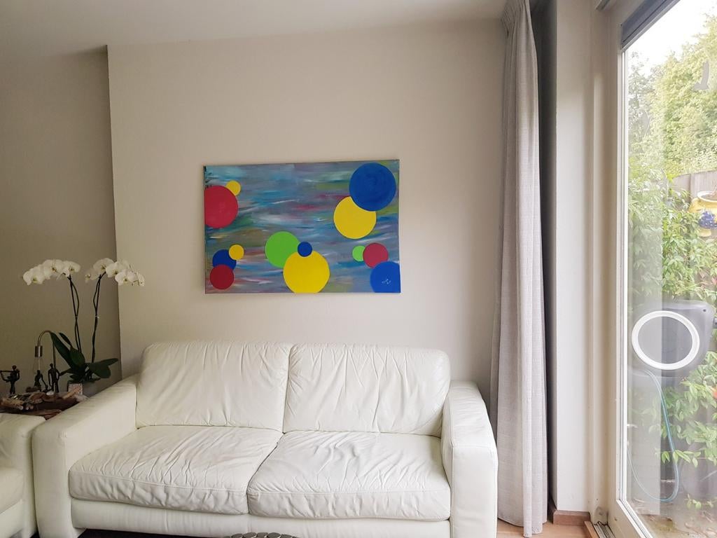 Schilderij (origineel) COLOR CIRCLES 115x75, Huis en Inrichting, Woonaccessoires | Schilderijen, Tekeningen en Foto's, Ophalen