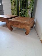 Set Teakhouten Opium tafels, Ophalen, Gebruikt, 50 tot 100 cm, Teakhout