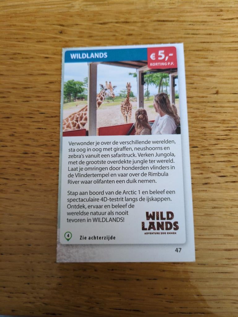 Kortingsbon voor Wildlands, Drie personen of meer, Kortingskaart