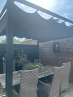 Paviljoen 3x3 met ecru doek (zwart doek vergaan), Ophalen of Verzenden, Gebruikt, Tuinpaviljoen