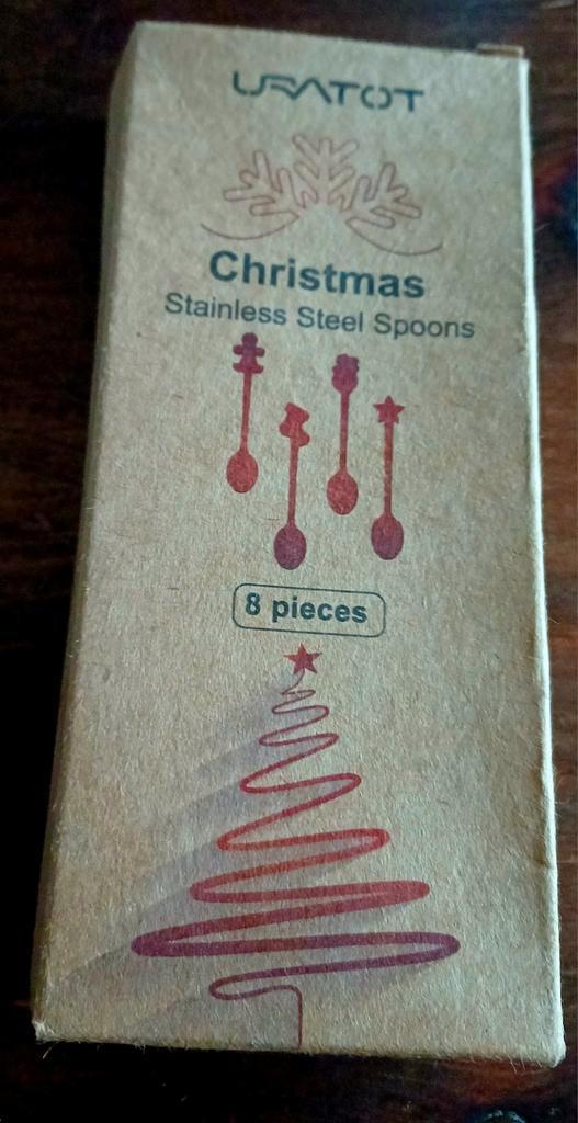 8 ongebruikte kerst theelepels RVS - diverse figuren, Huis en Inrichting, Keuken | Bestek, Nieuw, Los bestek, Rvs of Chroom, Ophalen