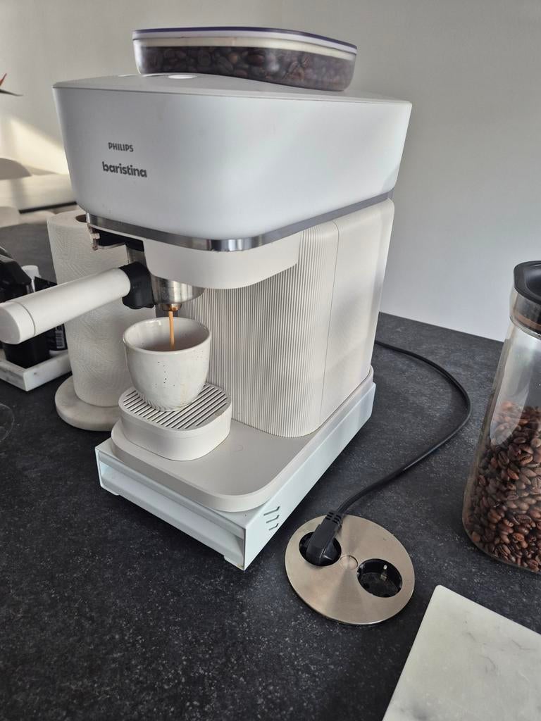 Philips Baristina Espresso Apparaat met uitklopbak, Gebruikt, Espresso apparaat, Gemalen koffie, Ophalen of Verzenden