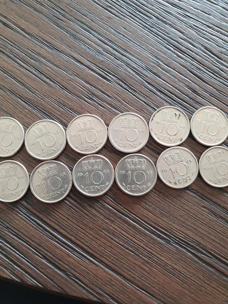 12 Nikkelen Dubbeltjes 1948 - Koningin Wilhelmina, Postzegels en Munten, Munten | Nederland, Setje, 10 cent, Koningin Wilhelmina