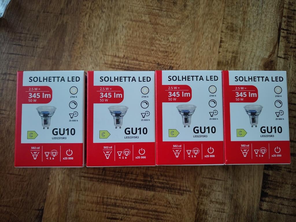 IKEA Solhetta LED GU10 2,5W spot - 4 stuks - nieuw, Led-lamp, Minder dan 30 watt, Nieuw, Ophalen of Verzenden