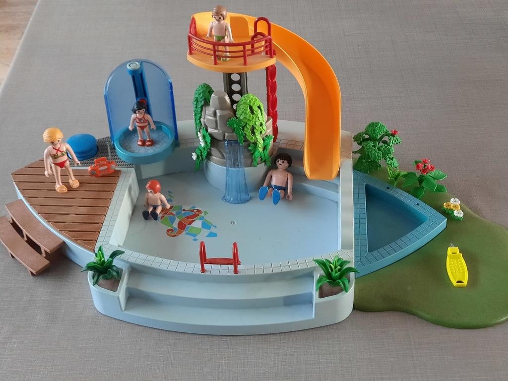 Playmobil Zwembad 4858 met glijbaan en figuren, Ophalen, Gebruikt, Complete set