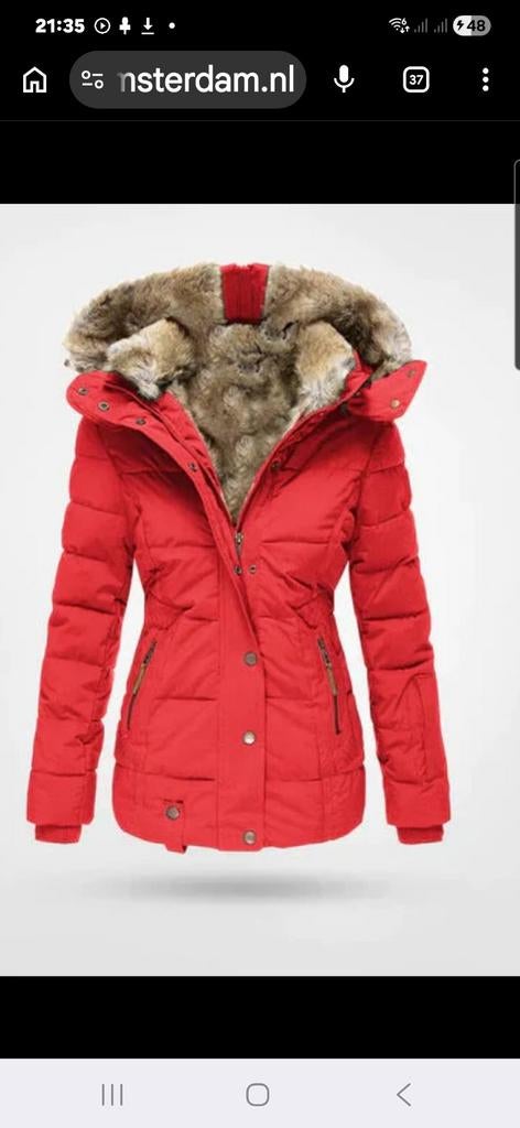 ModeParisienne Anouk - Warme Dames Winterjas Rood, Maat 46/48 (XL) of groter, Nieuw, ModeParisienne, Ophalen of Verzenden