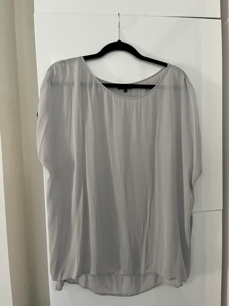 Claudia Sträter Zijde Top Maat 44, Kleding | Dames, Tops, Zo goed als nieuw, Maat 46/48 (XL) of groter, Grijs, Lange mouw, Ophalen of Verzenden