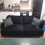 Zwarte fluwelen zitbank - Comfortabel en stijlvol, Ophalen, Driepersoons, 75 tot 100 cm, Zo goed als nieuw