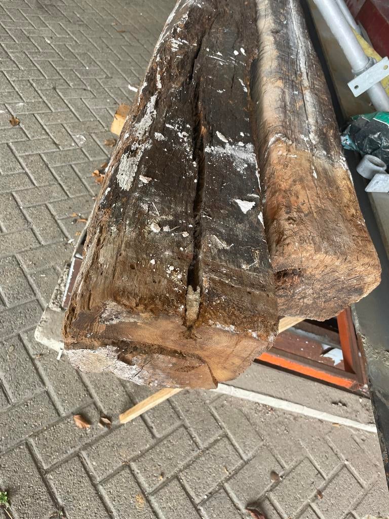 Eiken balk, Gebruikt, Minder dan 25 mm, Eiken, Ophalen of Verzenden