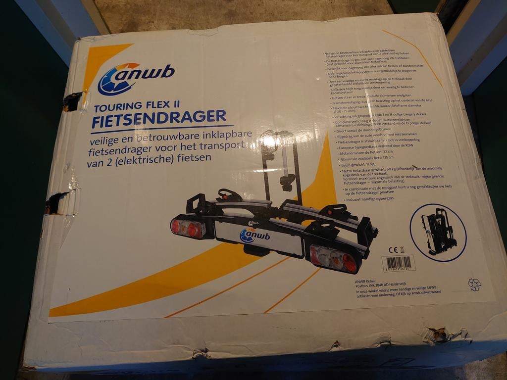 Anwb touring 2 Flex plus fietsdrager geschikt voor E-bike ni, Ophalen, Zo goed als nieuw, 2 fietsen, Trekhaakdrager