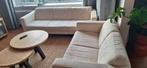 Crèmekleurig bankstel in goede staat, Ophalen, Gebruikt, 75 tot 100 cm, Rechte bank