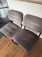2x velvet bruisframe/eetkamerstoel Ivy Kick Collection grijs, Ophalen, Twee, Zo goed als nieuw, Stof