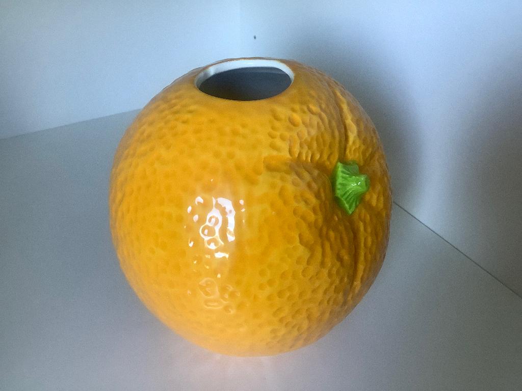bloemenvaas fruitvaasje Sinaasappel vaasje Nieuw, Ophalen, Aardewerk of Porselein, Nieuw, Oranje