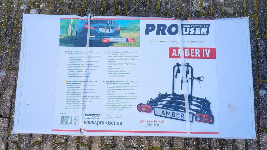 Prouser amber IV Fietsendrager – Nieuw in doos, Auto diversen, Fietsendragers, Ophalen, 3 fietsen of meer, Elektrische fiets, Nieuw