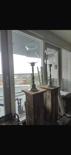 Zilverkleurige kandelaars, Ophalen, Zo goed als nieuw, Metaal, 75 cm of meer