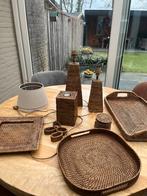 Birma rieten decoratie set: lampen, dienbladen, houders, Ophalen of Verzenden, Zo goed als nieuw