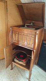 Antieke Grammofoon Platenspeler met Platen en Naalden, Ophalen, Gebruikt, Platenspeler, Overige merken
