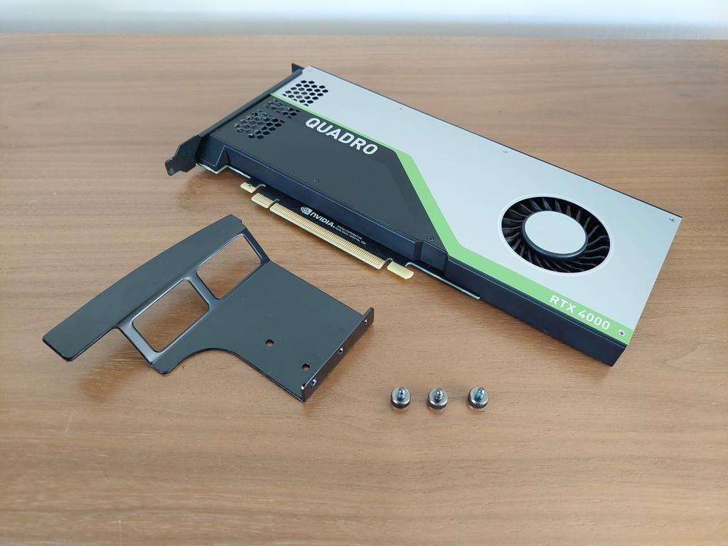 Nvidia Quadro RTX 4000 Grafische Kaart, 8GB, DDR6, PCI-Express 3, Gebruikt, DisplayPort, GDDR6