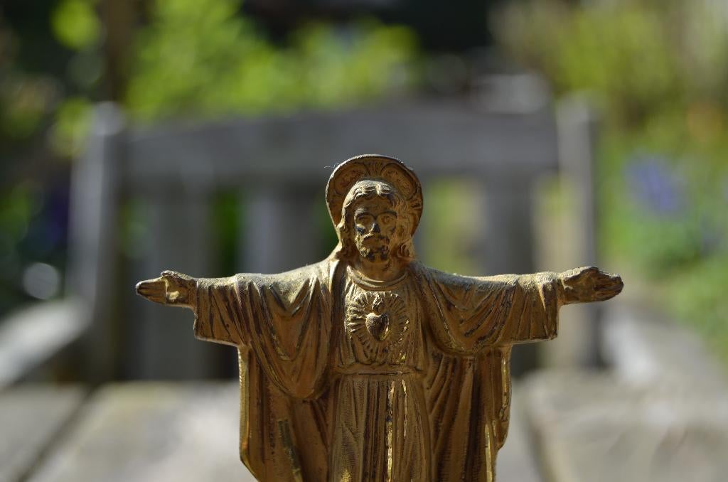 Koperen crucifix, Antiek en Kunst, Ophalen of Verzenden