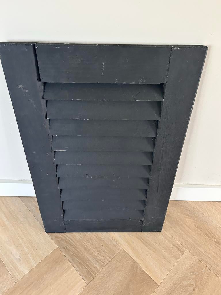 Zwart houten luik - louvre, Doe-het-zelf en Verbouw, Deuren en Horren, Gebruikt, Overige typen, Minder dan 200 cm, Minder dan 80 cm
