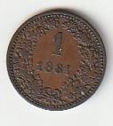 1  kreuzer  1881  Oostenrijk. km. 2186, Ophalen of Verzenden, Oostenrijk, Losse munt