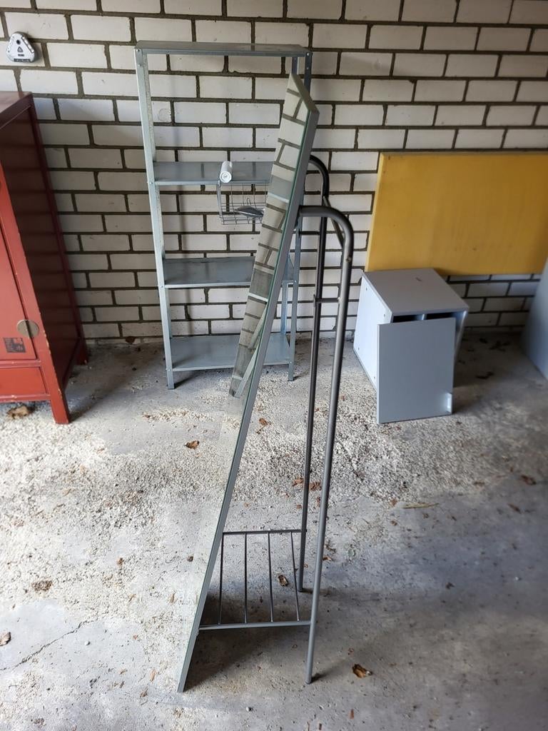Spiegel met kledinghanger, Antiek en Kunst, Ophalen, Rechthoekig, Minder dan 50 cm, 150 tot 200 cm