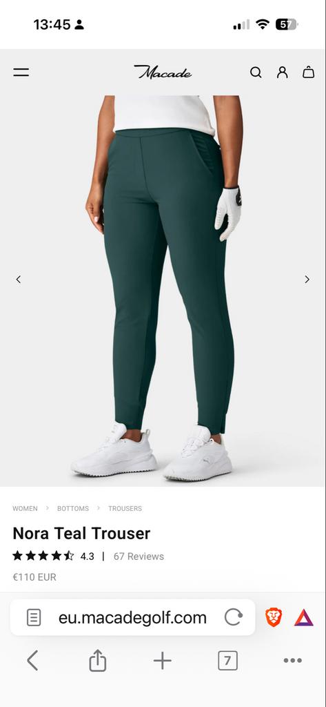 Macade Golf Nora Teal Dames Golfbroek Maat 42 (S), Kleding | Dames, Nieuw, Ophalen of Verzenden, Groen, Maat 42/44 (L)