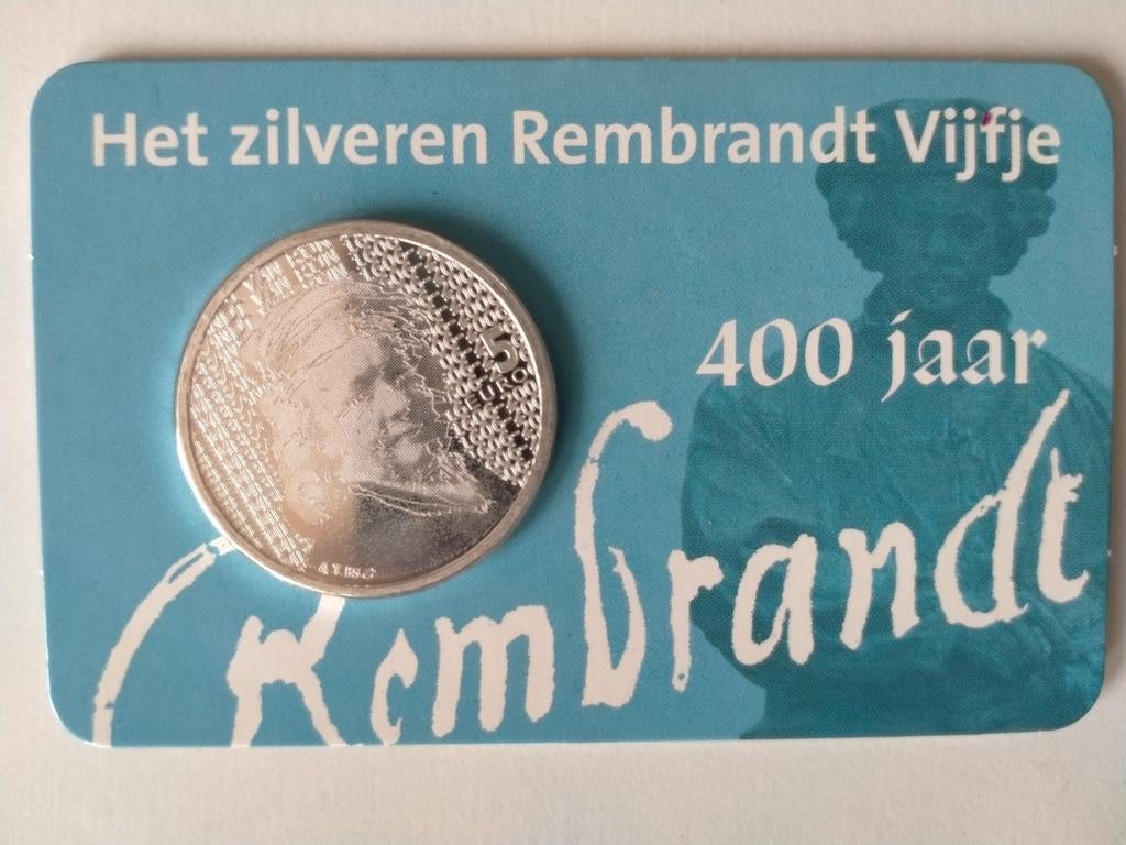 Zilveren Rembrandt Vijfje 2006, Postzegels en Munten, Verzenden, Koningin Beatrix, Euro's