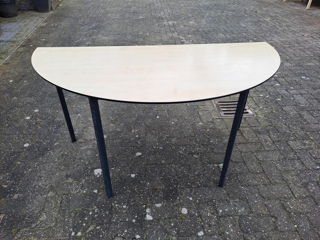 Half ronde tafel op 4 poten - 160x80x76 cm, Huis en Inrichting, Tafels | Eettafels, Gebruikt, 50 tot 100 cm, 150 tot 200 cm, Ophalen of Verzenden