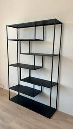 WOOOD vakkenkast Teun XL - Zwart metalen boekenkast, Met plank(en), 100 tot 150 cm, Ophalen of Verzenden, Zo goed als nieuw