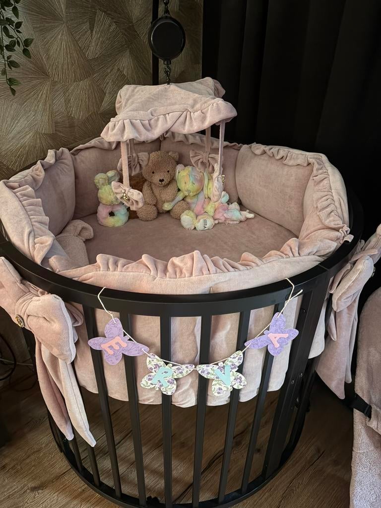 Ronde box met bekleding, Kinderen en Baby's, Boxen, Zo goed als nieuw, Rond, Boxkleed, Ophalen
